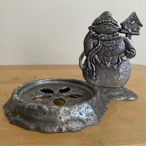 "Snowmen Melt Your Heart" Carson Pewter Candle Holder Holiday/ Winter Decor